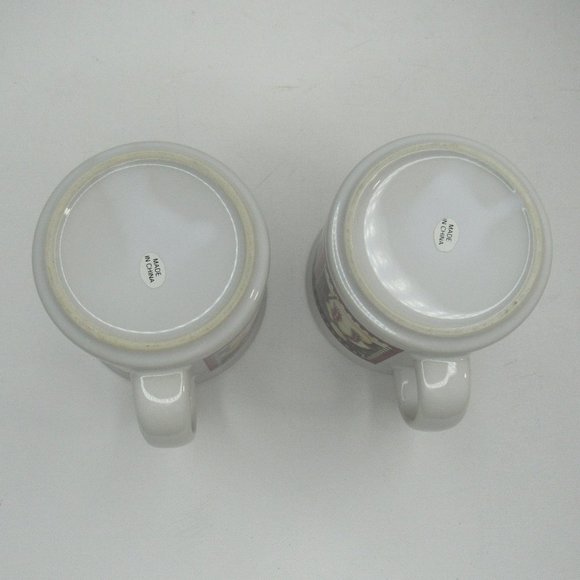 Debbie Mumm Christmas Set of 2 "Checkerboard Snowman" Ceramic Cocoa Mugs - Picture 7 of 9